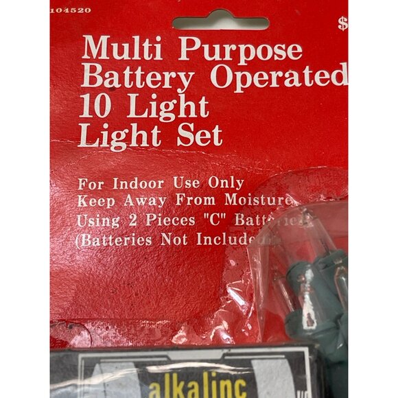 Battery Operated 10 Light Set Indoor Use Only 1995 - Picture 3 of 7